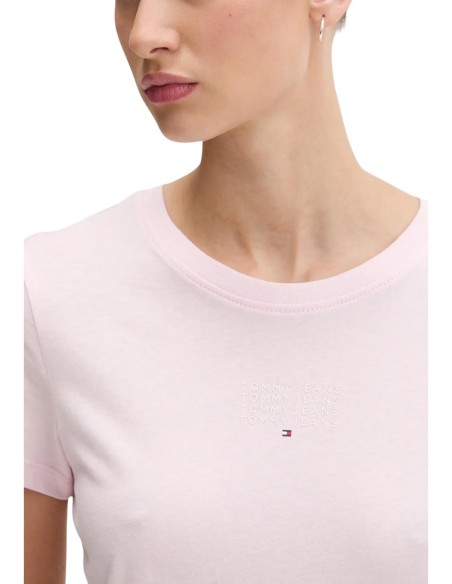 Tommy Hilfiger Jeans t-shirt femme rose coton bio