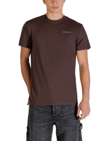 Tommy Hilfiger Jeans t-shirt homme marron coton bio