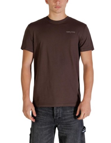 Tommy Hilfiger Jeans t-shirt homme marron coton bio