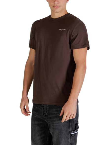 Tommy Hilfiger Jeans t-shirt homme marron coton bio