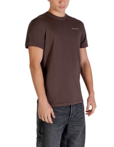Tommy Hilfiger Jeans t-shirt homme marron coton bio