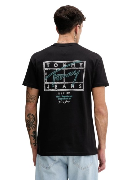 Tommy Hilfiger Jeans t-shirt homme noir imprimé