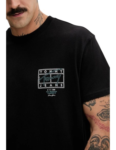 Tommy Hilfiger Jeans t-shirt homme noir imprimé