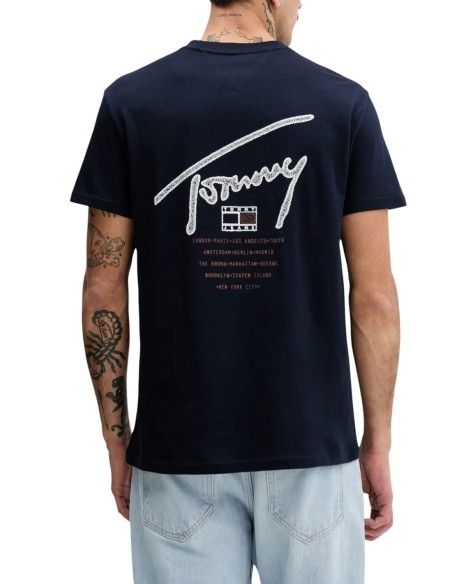 Tommy Hilfiger Jeans t-shirt homme bleu imprimé