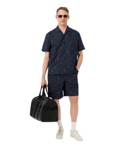 Lacoste chemise homme noire rayée