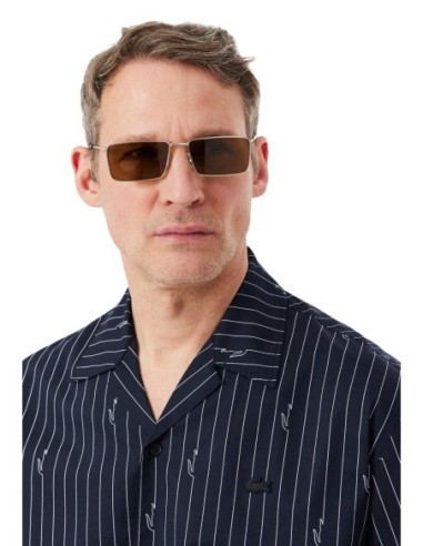 Lacoste chemise homme noire rayée