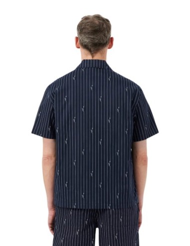 Lacoste chemise homme noire rayée