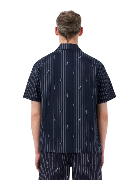 Lacoste chemise homme noire rayée