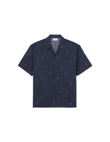 Lacoste chemise homme noire rayée