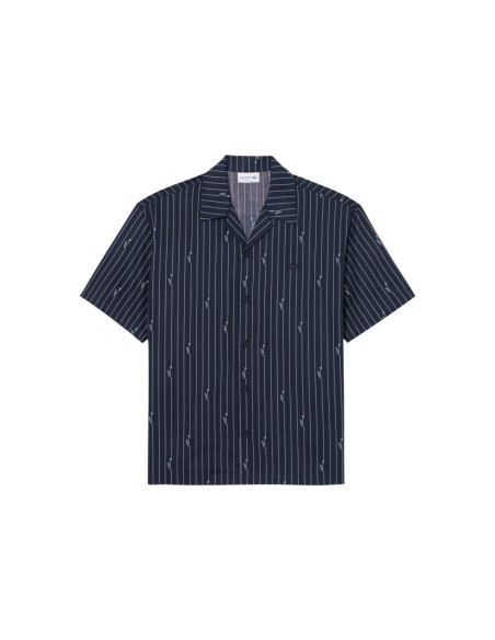 Lacoste chemise homme noire rayée