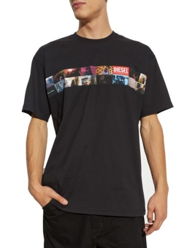 Diesel t-shirt homme noir imprimé