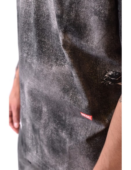 Diesel t-shirt homme noir chiné