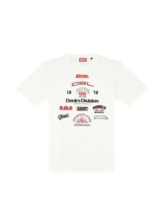 Diesel t-shirt homme blanc imprimé