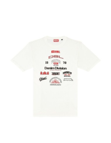 Diesel t-shirt homme blanc imprimé