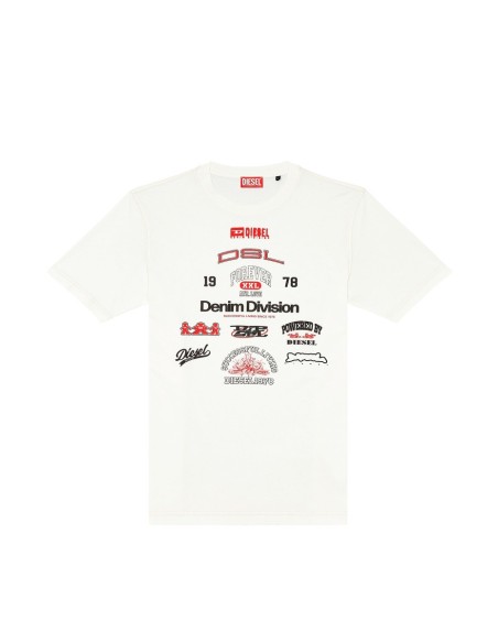 Diesel t-shirt homme blanc imprimé