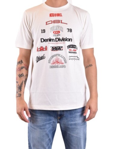 Diesel t-shirt homme blanc imprimé