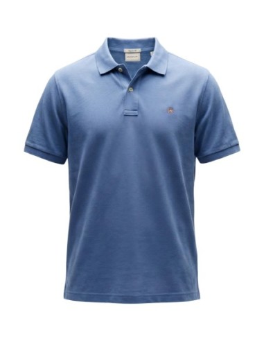 Polo Gant homme bleu azur coton stretch