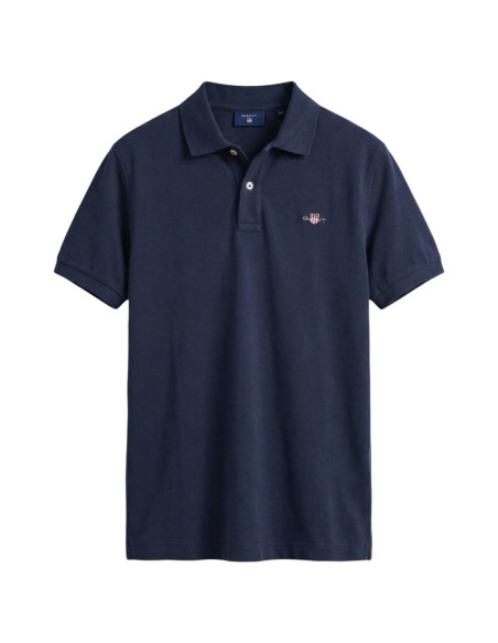 Polo Gant homme bleu en coton stretch