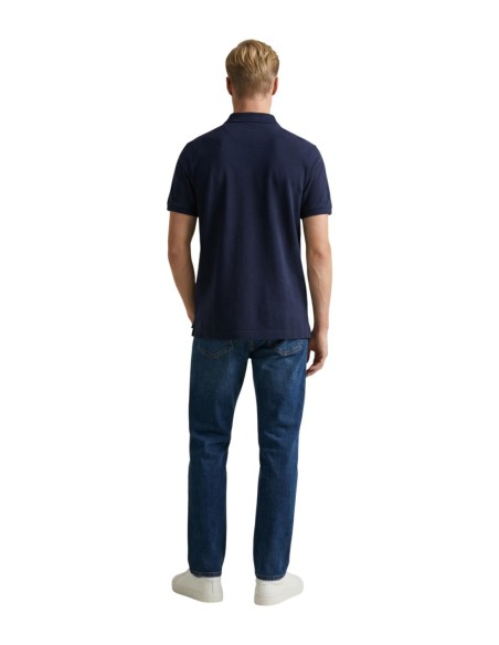 Polo Gant homme bleu en coton stretch