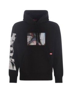 Sweat Diesel noir homme à capuche imprimé