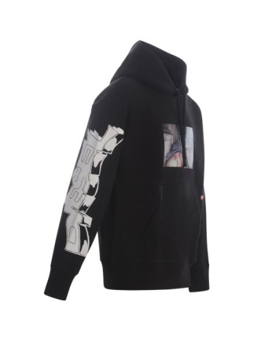 Sweat Diesel noir homme à capuche imprimé
