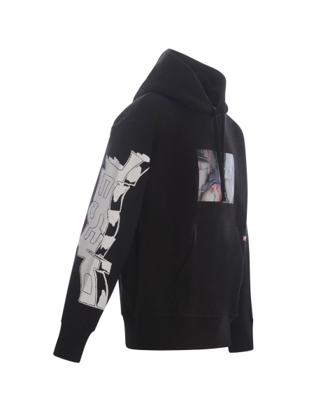 Sweat Diesel noir homme à capuche imprimé