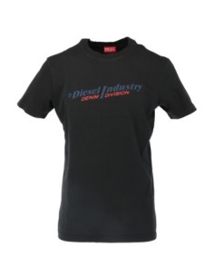 T-shirt Diesel homme noir imprimé coton