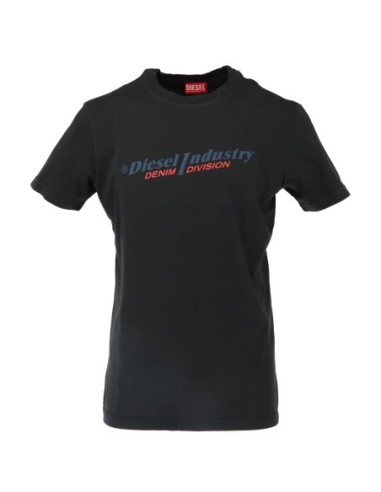 T-shirt Diesel homme noir imprimé coton