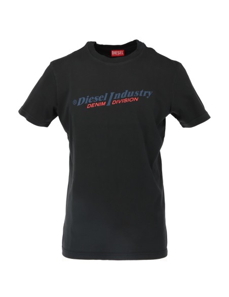 T-shirt Diesel homme noir imprimé coton