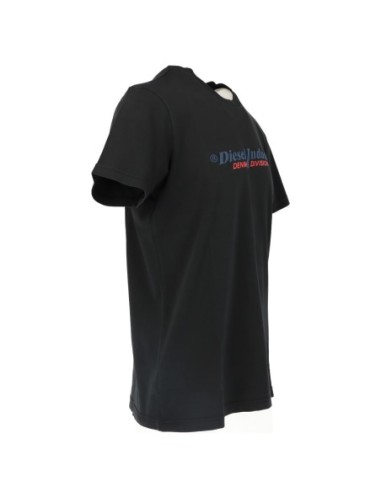 T-shirt Diesel homme noir imprimé coton