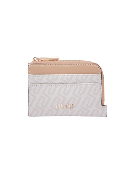 Porte-cartes Liu Jo beige femme zippé