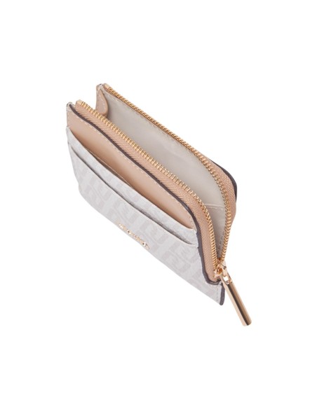 Porte-cartes Liu Jo beige femme zippé