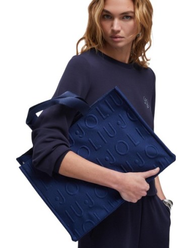 Sac cabas Liu Jo bleu femme logo Bubble