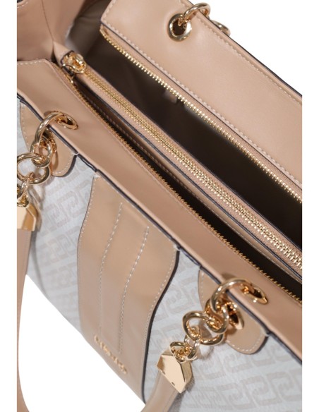 Sac cabas Liu Jo beige femme zippé