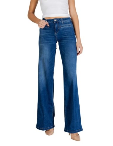 Pantalon Liu Jo femme bleu flare taille haute