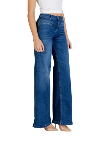 Pantalon Liu Jo femme bleu flare taille haute