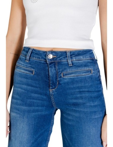 Pantalon Liu Jo femme bleu flare taille haute
