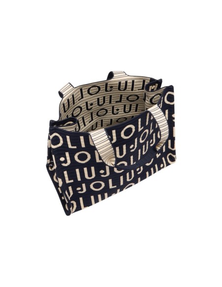 Sac cabas Liu Jo noir logo tricoté