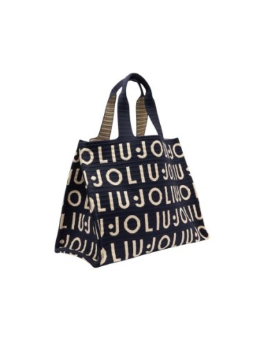 Sac cabas Liu Jo noir logo tricoté