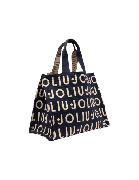 Sac cabas Liu Jo noir logo tricoté