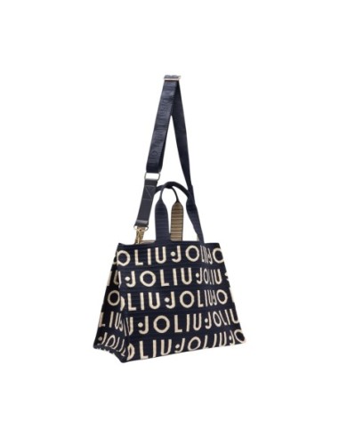 Sac cabas Liu Jo noir logo tricoté