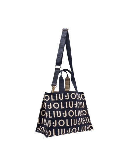 Sac cabas Liu Jo noir logo tricoté