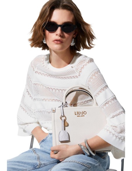 Sac cabas Liu Jo beige femme zippé
