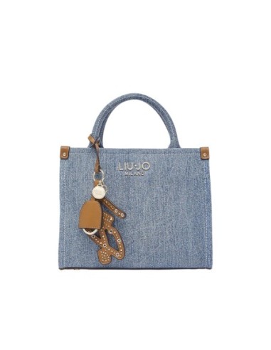 Liu Jo Sac à main femme coton – Bleu azur 25,5x20