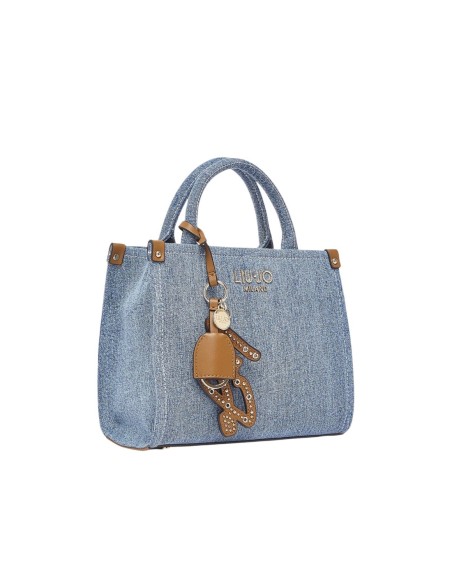 Liu Jo Sac à main femme coton – Bleu azur 25,5x20