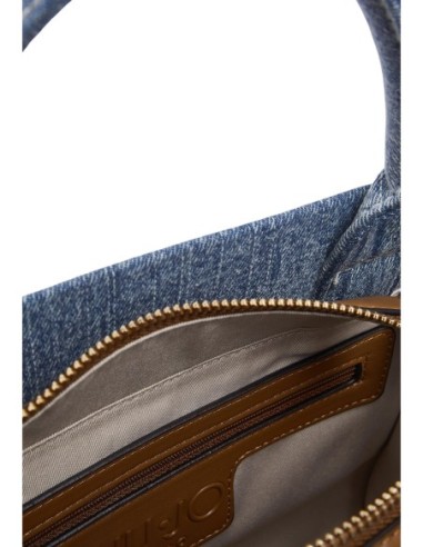 Liu Jo Sac à main femme coton – Bleu azur 25,5x20