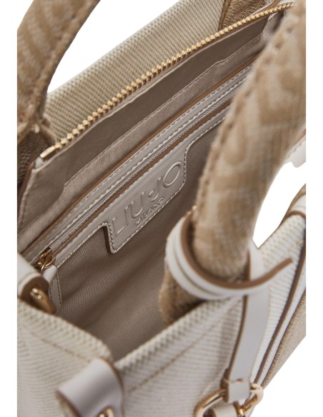 Liu Jo Sac à main femme coton 25x20x12 – Beige