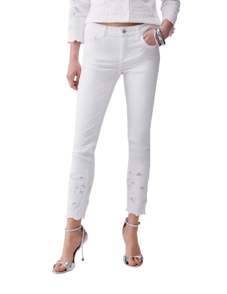 Liu Jo Jean femme blanc – Zip & bouton, poches