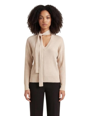 Liu Jo Pull femme beige col V – Manches longues