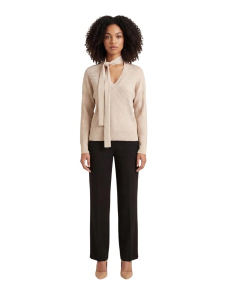 Liu Jo Pull femme beige col V – Manches longues